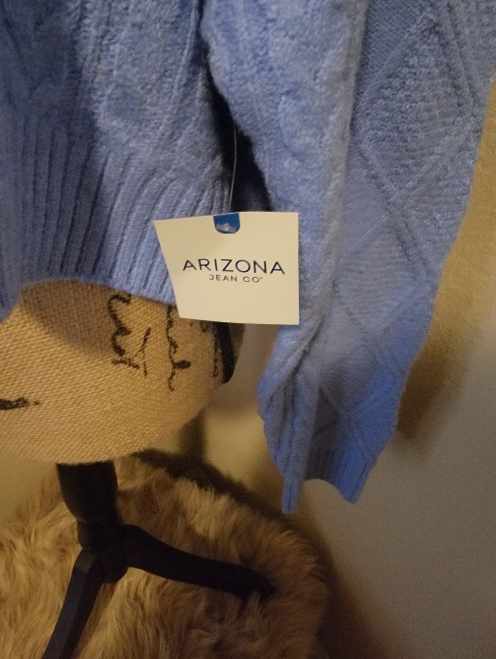 Arizona Jean Company Light Blue Off-the-Shoulder Ribbed Sweater - Picture 3 of 3
